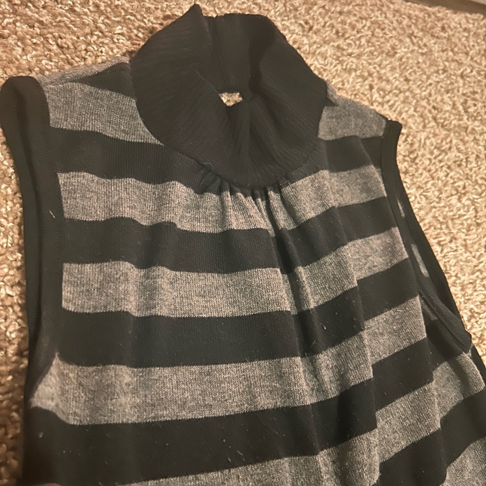 Striped Black and Gray Women's Top